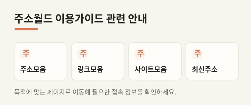 주소월드 이용가이드 관련 페이지 안내 이미지
