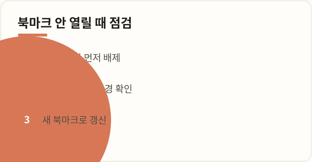 주소 안 열릴 때 핵심 점검 안내 이미지