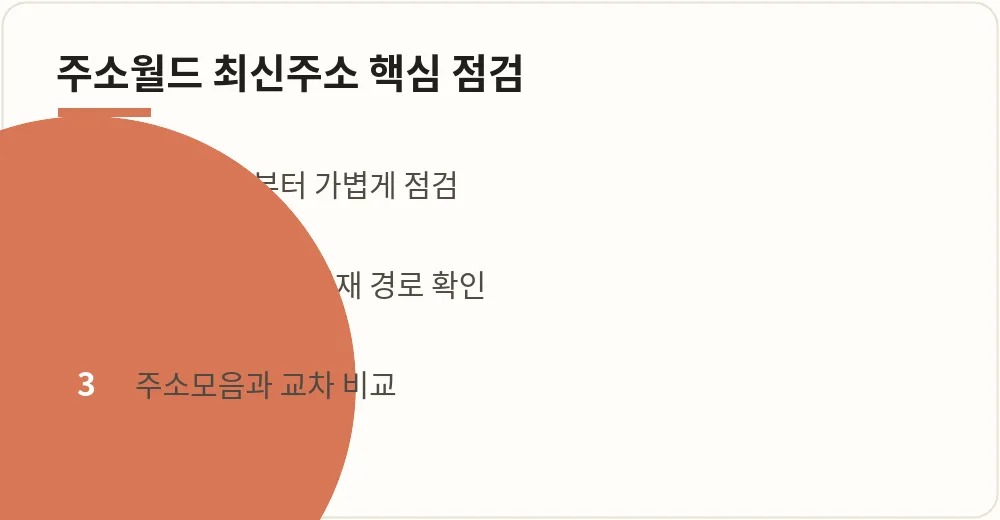 주소월드 최신주소 핵심 점검 안내 이미지